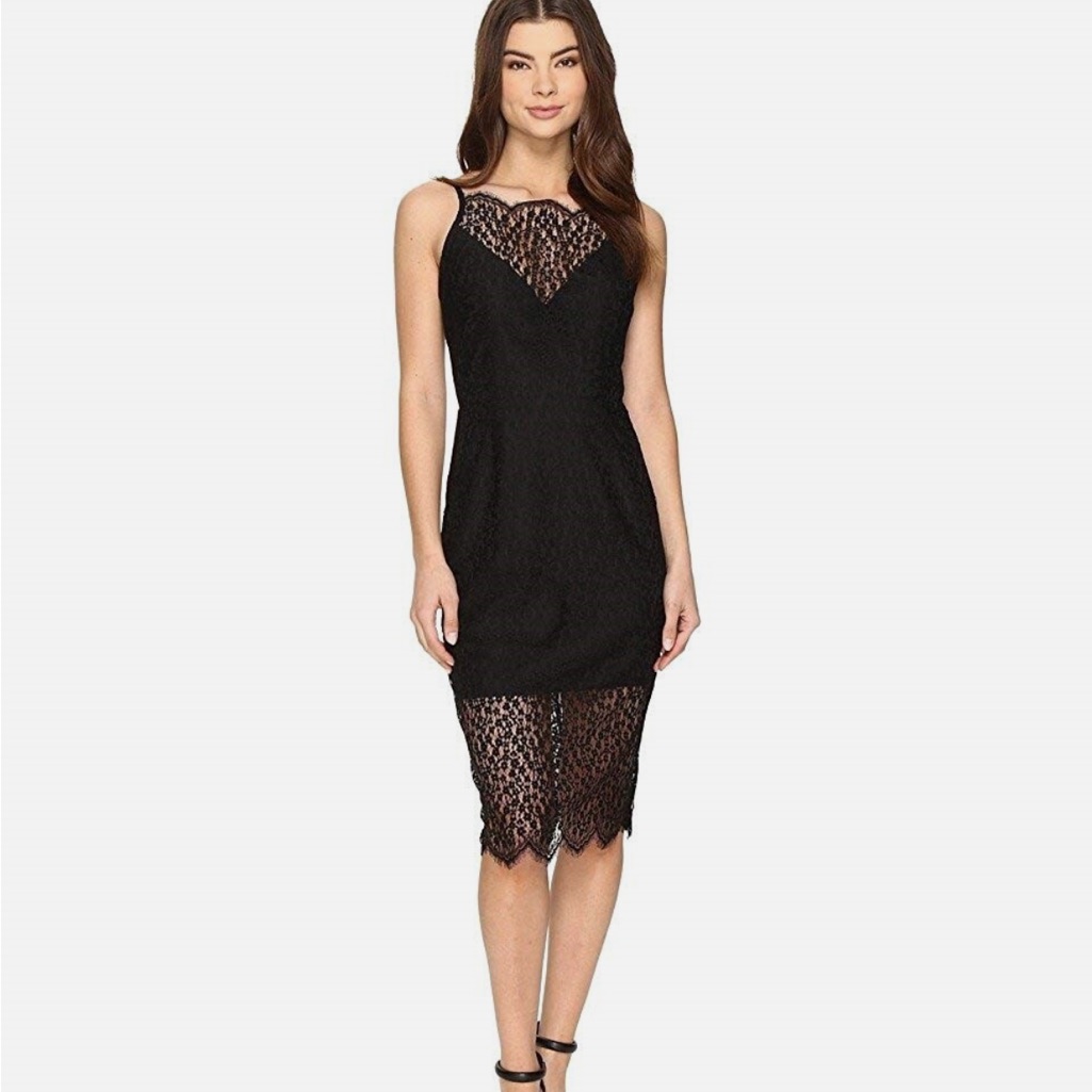 Keepsake The Label Daydream Black Lace Midi Dress